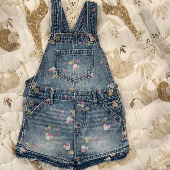 GAP Other - babyGap Disney Minnie Mouse Denim Shortalls with Washwell